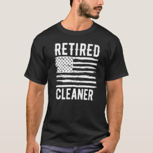 T-shirt Retired Cleaner Profession American Flag Premium