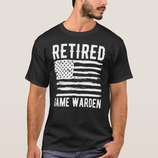 T-shirt Retired Game Warden Profession American Flag (Devant)