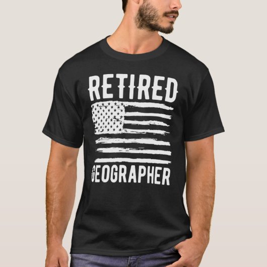 T-shirt Retired Geographer Profession American Flag (Devant)