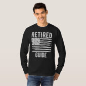 T-shirt Retired Guide Profession American Flag (Devant entier)