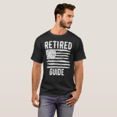 T-shirt Retired Guide Profession American Flag (Devant entier)