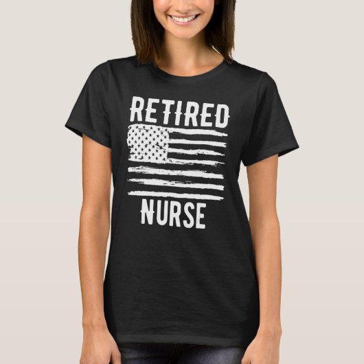 T-shirt Retired Nurse Practicioner Profession American Fla (Devant)
