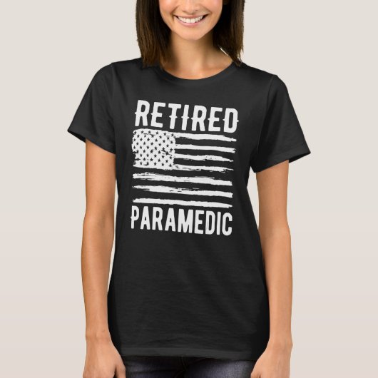 T-shirt Retired Paramedic Profession American Flag (Devant)