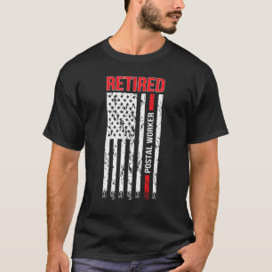 T-shirt Retired Postal Worker Us Flag Mailman Retirement 2
