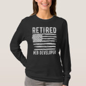 T-shirt Retired Web Developer Profession American Flag (Devant)