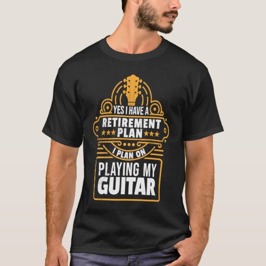 T-shirt Retirement Guitar Player Dad Guitarist Pensioner G (Devant)
