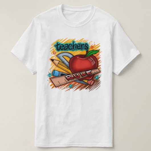 T-shirt Retour 2 Les enseignants Règle (Design devant)