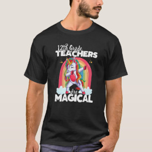 T-shirt Retour À L'École 12e Année Enseignant Unicorn Magi