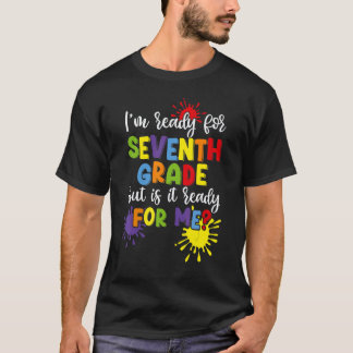 T-shirt Retour à l'école 2023 Colorful Je suis prêt pour 7