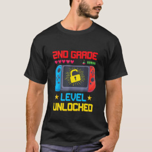 T-shirt Retour À L'École 2E Année Jeu Vidéo Déverrouillé