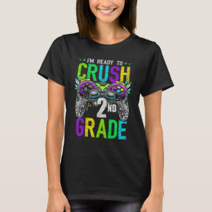 T-shirt Retour à l'école 2e année niveau débloqué Gamer pr