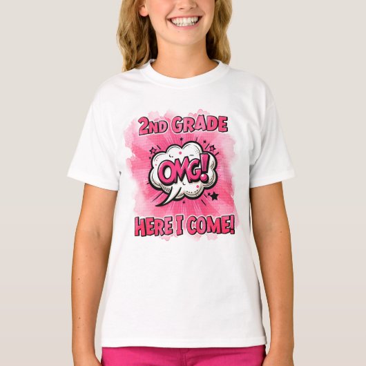 T-shirt Retour À L'École 2E Année Style Comic (Devant)