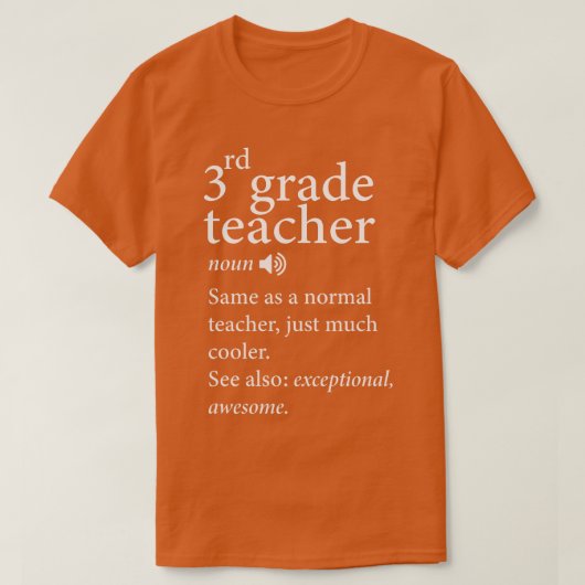 T-shirt Retour à l'école-3e année-Enseignant-Funny-Définit (Design devant)