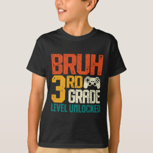 T-shirt Retour à l'école 3e année Gamer Bruh niveau 3e ann