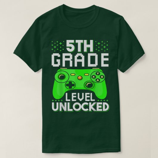 T-shirt Retour à l'école 5e année niveau jeu vidéo déverro (Design devant)