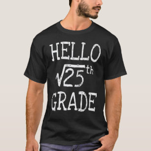 T-shirt Retour à l'école 5e année Racine carrée de 25 Math