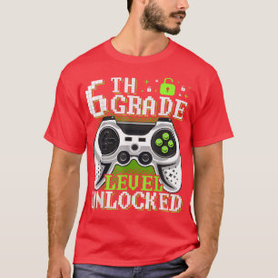 T-shirt Retour À L'École 6E Niveau Jeu Vidéo Déverrouillé