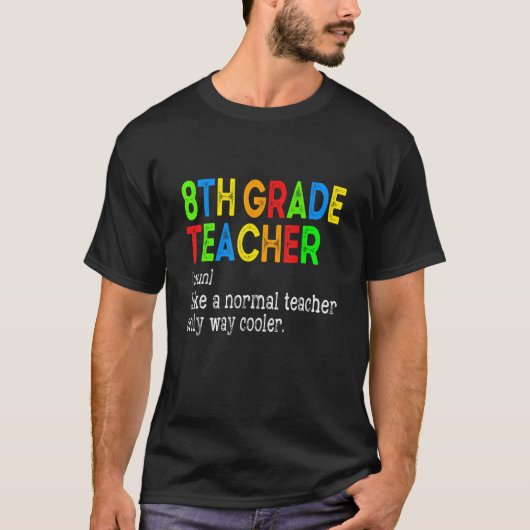 T-shirt Retour À L'École 8e Année Définition D'Enseignant (Devant)