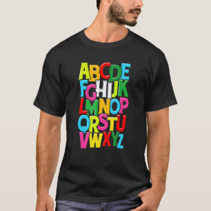 T-shirt Retour à l'école Alphabet Hi Lettres Enseignante F