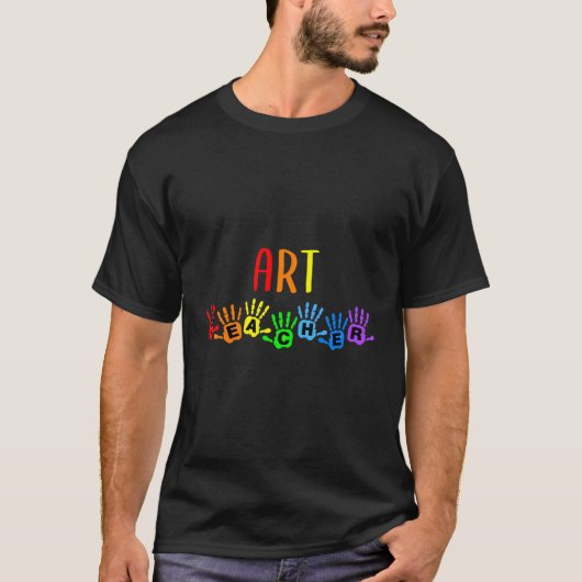 T-shirt Retour À L'École Art Empreintes De L'Enseignant (Devant)
