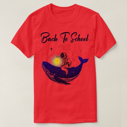 T-shirt Retour À L'École Astronaute De Baleine Spatiale (Design devant)