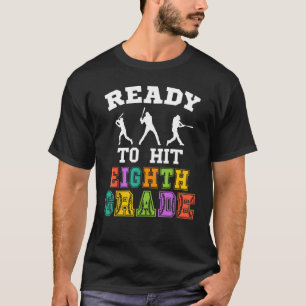 T-shirt Retour À L'École Baseball Prêt À Atteindre La Huit