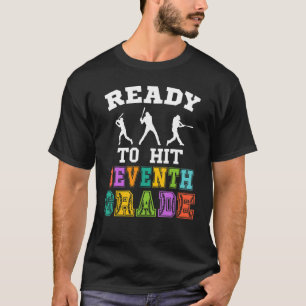 T-shirt Retour À L'École Baseball Prêt À Atteindre La Sept
