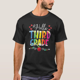 T-shirt Retour À L'École Bonjour 3e Année Filles Garçons E