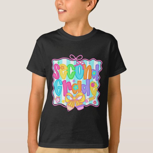 T-shirt Retour à l'école Bonjour équipe de deuxième année (Devant)