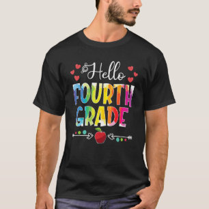 T-shirt Retour À L'École Bonjour Filles de 4e année Garçon