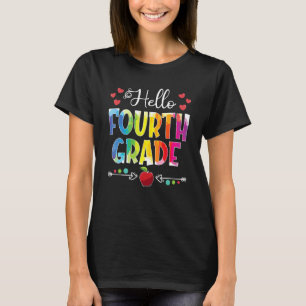 T-shirt Retour À L'École Bonjour Filles de 4e année Garçon