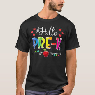 T-shirt Retour À L'École Bonjour Pré K Filles Garçons Ense