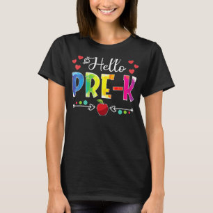 T-shirt Retour À L'École Bonjour Pré K Filles Garçons Ense