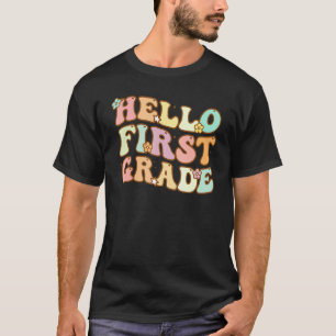 T-shirt Retour à l'école Bonjour Première Année Rétro Ense