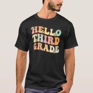 T-shirt Retour à l'école Bonjour Troisième Classe Rétro En