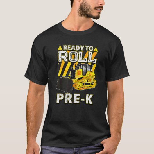 T-shirt Retour À L'École Bulldozer Prêt À Faire Rouler Pré (Devant)