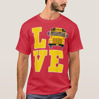 T-shirt Retour À L'École Bus Conducteur Amour Et Appréciat