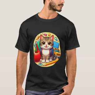 T-shirt Retour à l'école Chat Américain à Poil Court Garço