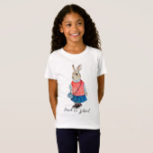 T-Shirt Retour à l'école chic lapin imaginaire (Devant entier)