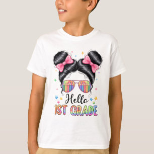 T-shirt Retour À L'École Coquette Bow Enseignant Bonjour P