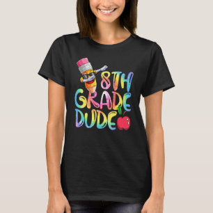 T-shirt Retour à l'école Crayon Tie Dye 8e année mec fill