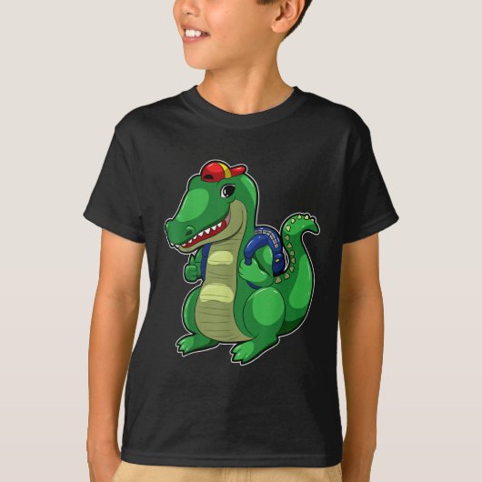 T-shirt Retour à l'école Crocodile Mignon Drôle Croc Carta (Devant)