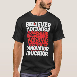 T-shirt Retour À L'École Croyant Motivateur Innovateur Edu
