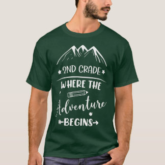 T-shirt Retour À L'École De 2E Année Où L'Aventure Commenc