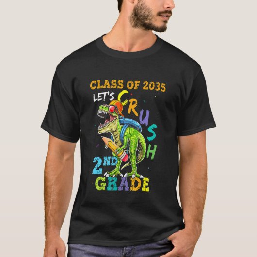 T-shirt Retour À L'École Écrasons 2e Classe De 2035 (Devant)