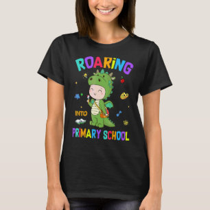 T-shirt Retour À L'École En Dinosaure De L'École Primaire