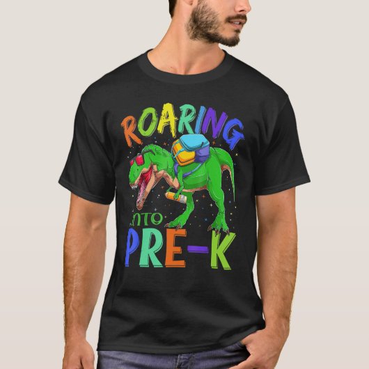 T-shirt Retour À L'École En Dinosaure Pré K (Devant)