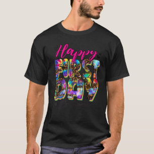 T-shirt Retour à l'école Enseignant Élève Heureux Premier 