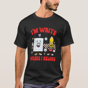 T-shirt Retour à l'école Enseignant Élève Je Écris Où J'ap