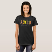 T-shirt Retour à l'école Enseignant Élèves Léopard Abcd Do (Devant entier)